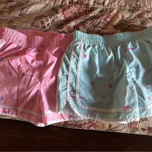 Champion Kids' Pink and Light Blue Shorts